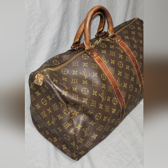 LOUIS VUITTON BROWN MONOGRAM LV BOSTON BAG SATCHEL LARGE BAG ~AUTHENTIC - Picture 6 of 16